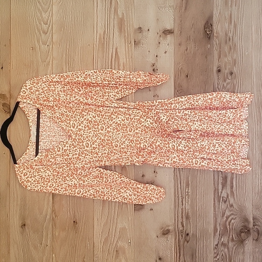 Loft Xsmall Rust And Cream Leopard Print Dress - image 1